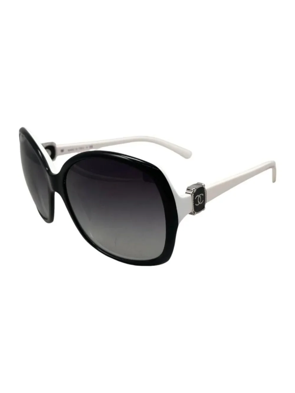 Chanel Sunglasses CC Logo Black White Eyewear